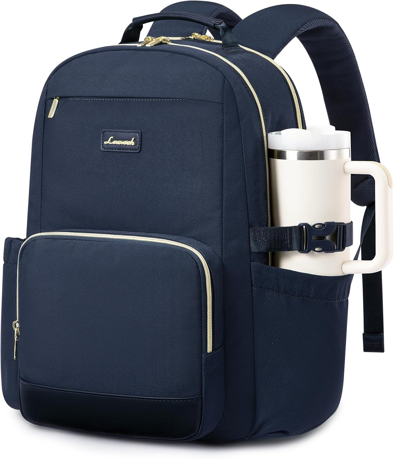 Laptop Backpack for Women with Pouch Pocket for Large Capacity Cup,15.6 Inch Laptop Computer Bag Travel Backpack Purse,Waterproof Work Business Backpack College Teacher Bags,Dark Blue