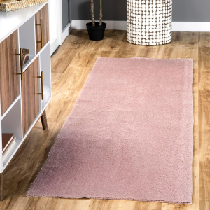 2' X 10' Cozy Plush Area Rug, Machine Washable, Non-Slip, Soft Fluffy Shag Carpet for Living Room Bedroom Kids Room Nursery Home Decor, Loni Pink