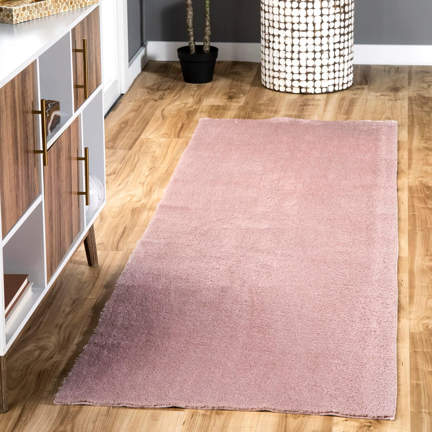2' X 8' Cozy Plush Superiorwash Area Rug, Machine Washable, Non-Slip, Soft Fluffy Shag Carpet for Living Room Bedroom Kids Room Nursery Home Decor, Loni Pink