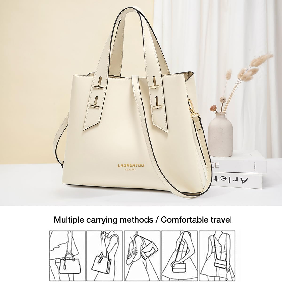 Women Crossbody Handbags Genuine Leather Satchel Handbags for Women Top-Handle Shoulder Tote Purses - Image 5