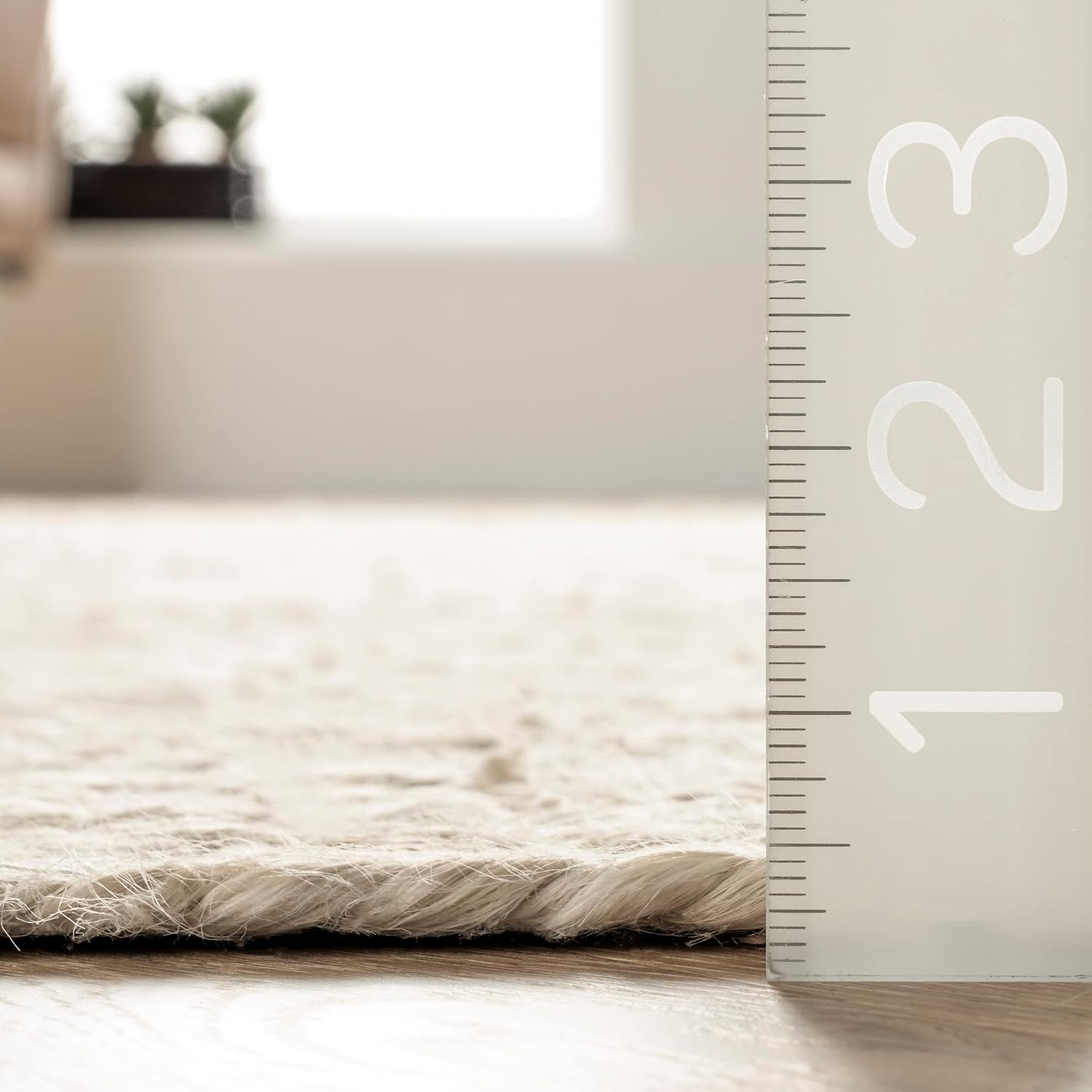 8 round Rigo Jute Hand Woven Area Rug, off White, Solid Farmhouse Design, Natural Fiber, for Bedroom, Living Room, Dining Room, Hallway, Office, Kitchen, Entryway - Image 2