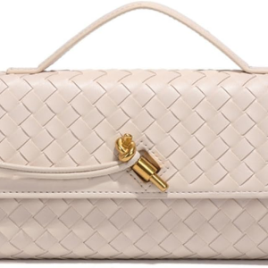 Trendy Woven Evening Clutch Purses Women Underarm Shoulder Handbag Cute Satchels Crossbody Purse PU Leather Wallet