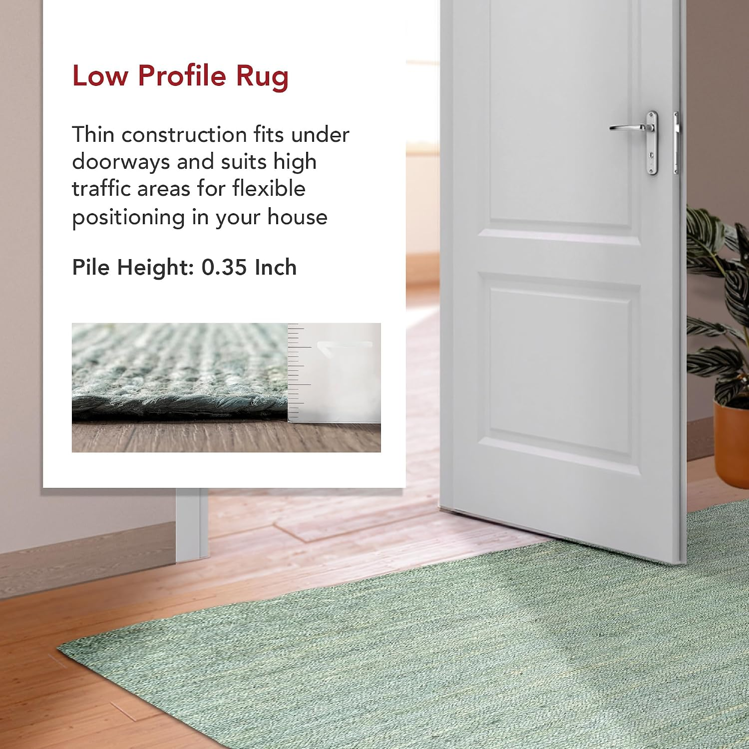 Rigo Handmade, Green, 2'6" X 6', Hand Woven, Farmhouse, Jute, Soft and Textured, High Traffic, Stain Resistant, Easy Clean, Durable Area Rug for Bedroom, Living Room, Dining, Den, Foyer - Image 9