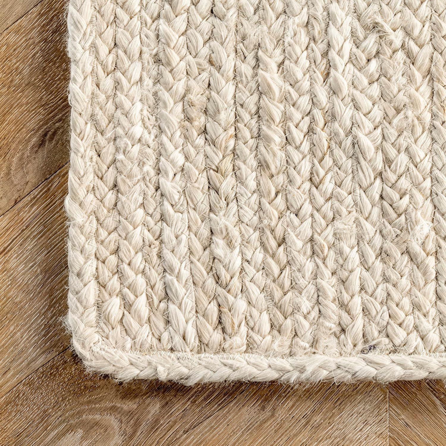 8 round Rigo Jute Hand Woven Area Rug, off White, Solid Farmhouse Design, Natural Fiber, for Bedroom, Living Room, Dining Room, Hallway, Office, Kitchen, Entryway - Image 4