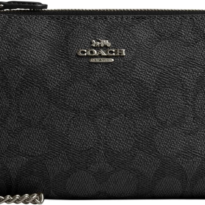 Coach Women'S Crossgrain Leather Wristlet W Chain