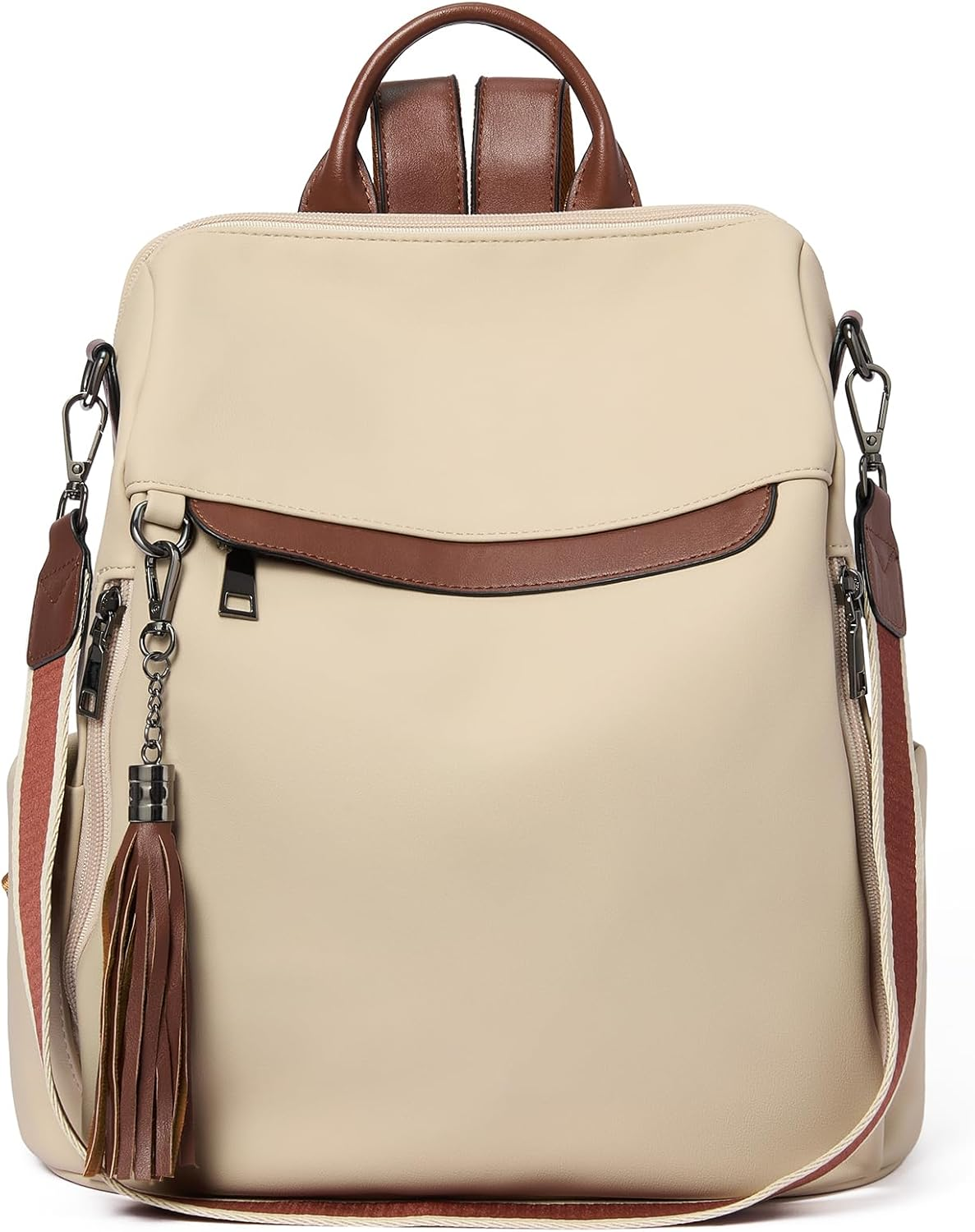 Backpack Purse for Women, PU Leather anti Theft Travel Purse Shoulder Bags with Tassel