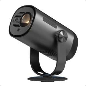Freedo Portable Projector 1080P, GTV with Licensed Netflix, 2.5Hrs Battery, 450 ISO Lumens, 180-Inch Display, Dolby Audio, DLP Min Projector with Wifi and Bluetooth, HRD10