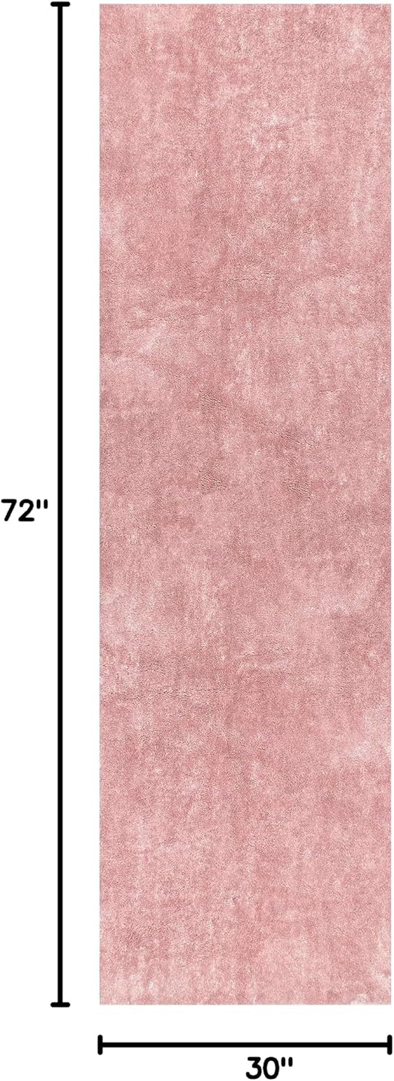 2' X 6' Cozy Plush Superiorwash Area Rug, Machine Washable, Non-Slip, Soft Fluffy Shag Carpet for Living Room Bedroom Kids Room Nursery Home Decor, Loni Pink - Image 2