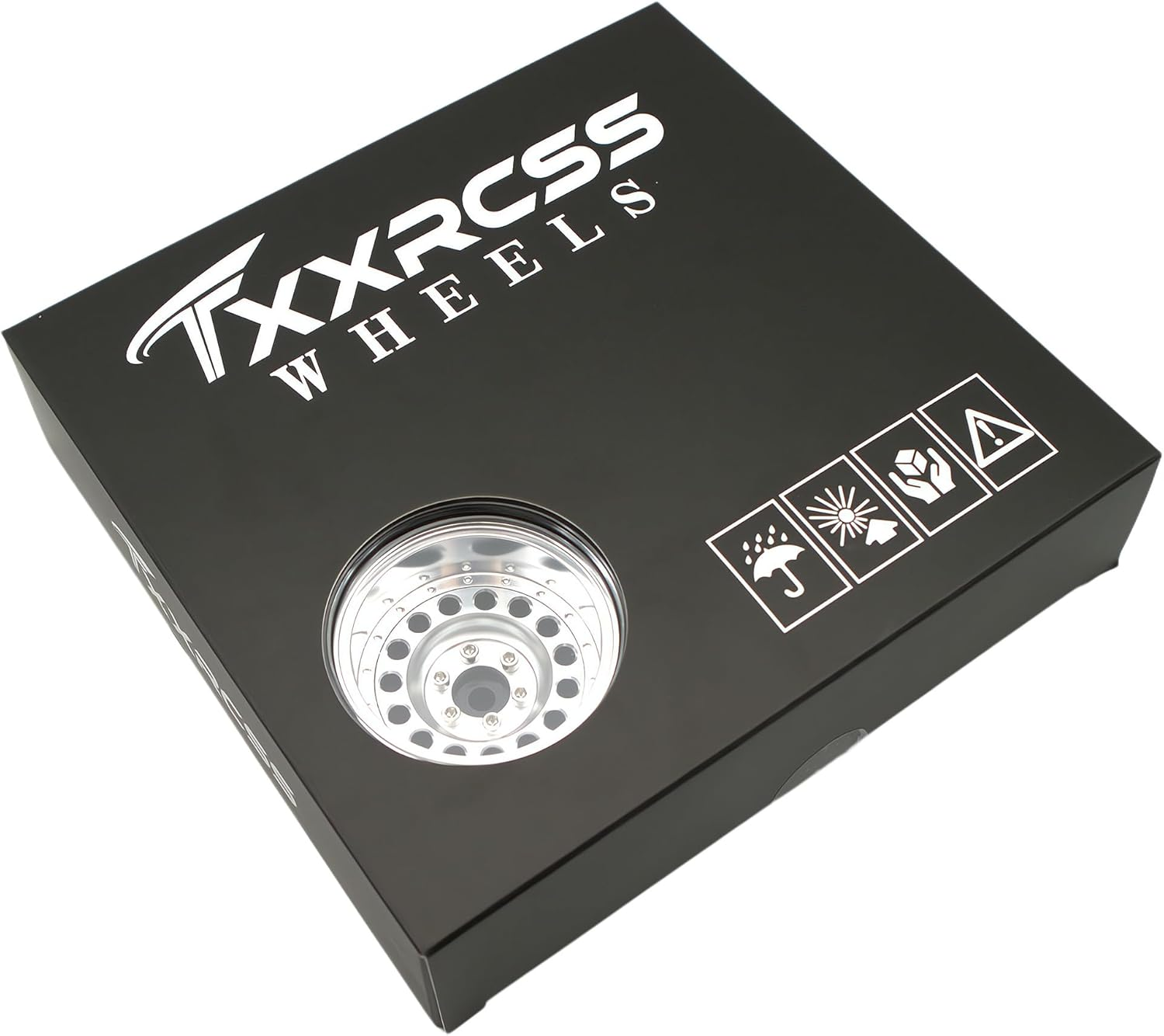 RC 1.9 Inch Beadlock Wheels Negative Offsets 10Mm Rims Hex 12Mm Aluminum Wheel for TRX4 TRX6 SCX10 Gen8 1/10 RC Crawler Remote Control Car Upgrades Accessories 4Pcs (Silver) YK1906 - Image 6