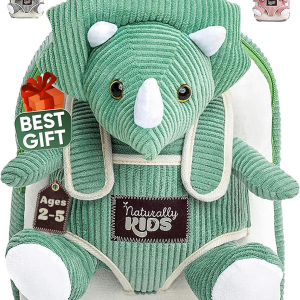 Green Triceratops Plush Stuffed Animal, Dinosaur Gifts for Kids 3-5, Dinosaur Backpack, Toddler Backpack for Boys, Girl