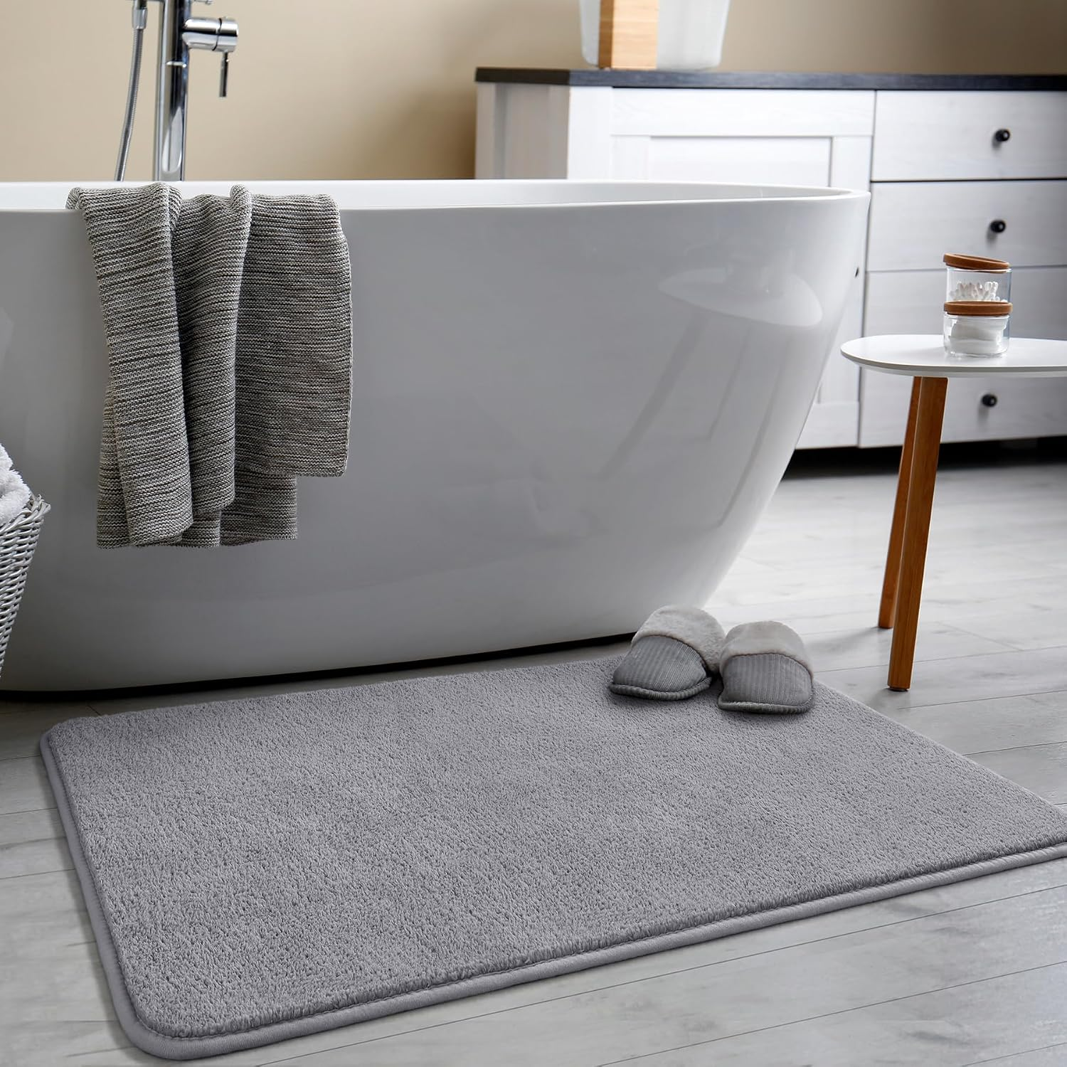 2X3 Grey Area Rugs for Bedroom Living Room, Soft Modern Indoor Throw Rugs Low Pile Fluffy Small Rug Door Mat Washable Non Slip Entryway Rug Carpet for Nursery Home Kids Room Decor - Image 9