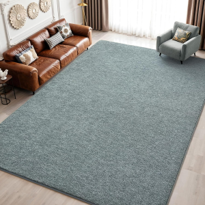 Living Room Rugs 7X10, Soft Modern Large Area Rug for Bedroom Washable Memory Foam Indoor Big Carpet Low Pile Minimalist Non Slip Rug for Classroom Dorm Kids Room Home Decor Grey and Green