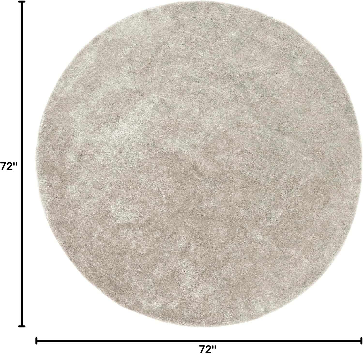 6' round Cozy Plush Superiorwash Area Rug, Machine Washable, Non-Slip, Soft Fluffy Shag Carpet for Living Room Bedroom Kids Room Nursery Home Decor, Loni Beige - Image 2