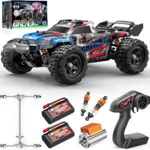 RC Cars 1:18 All-Terrain Off-Road RC Truck for Adults, 4WD 4×4 Fast Remote Control Car, High Speed 36 KM/H Monster Truck, Dual 7.4V 1300Mah Batteries, Metal Drive System, RTR Hobby RC Vehicle