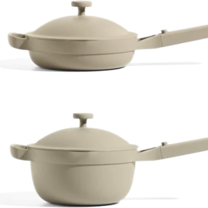 Our Place Mini Cookware Duo | 6-Piece Ceramic Cookware Set with Mini Always Pan & Mini Perfect Pot | Induction & Oven Safe up to 450°F | Nonstick, Pfas-Free Non-Toxic Cookware | Steam