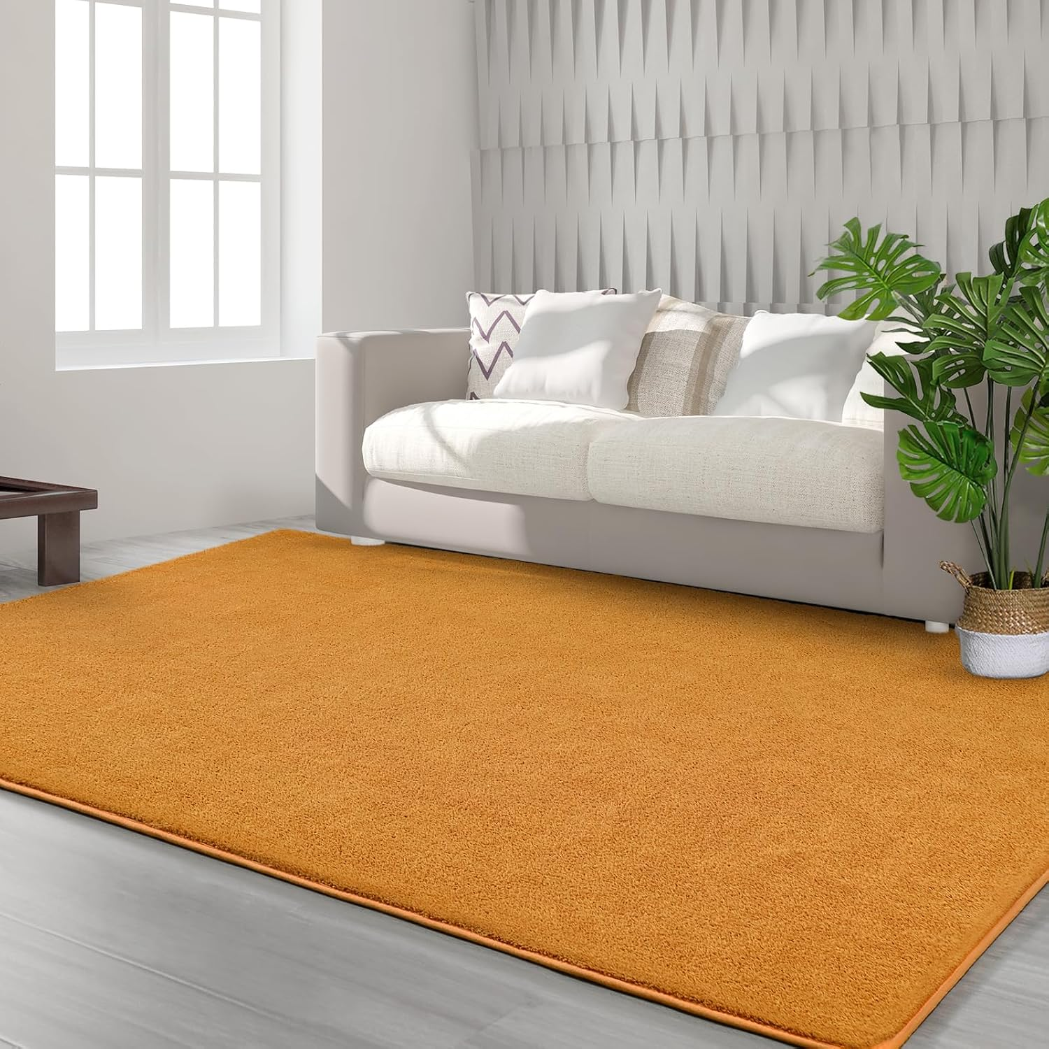 Area Rugs for Bedroom Living Room, 4X6 Orange Super Soft Comfy Thickened Memory-Foam Indoor Carpets, Modern Aesthetic Minimalist Carpet for Boys Girls Adults Apartment Nursery Home Décor - Image 8
