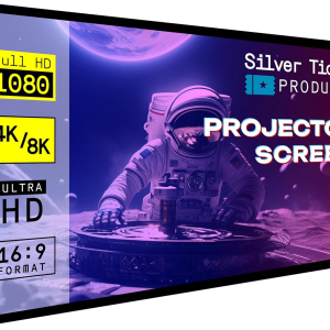 STR Series 6 Piece Home Theater Fixed Frame 4K / 8K Ultra HD, HDTV, HDR & Active 3D Movie Projection Screen, 16:9 Format, 165" Diagonal, High Contrast Material STR-169165-HC