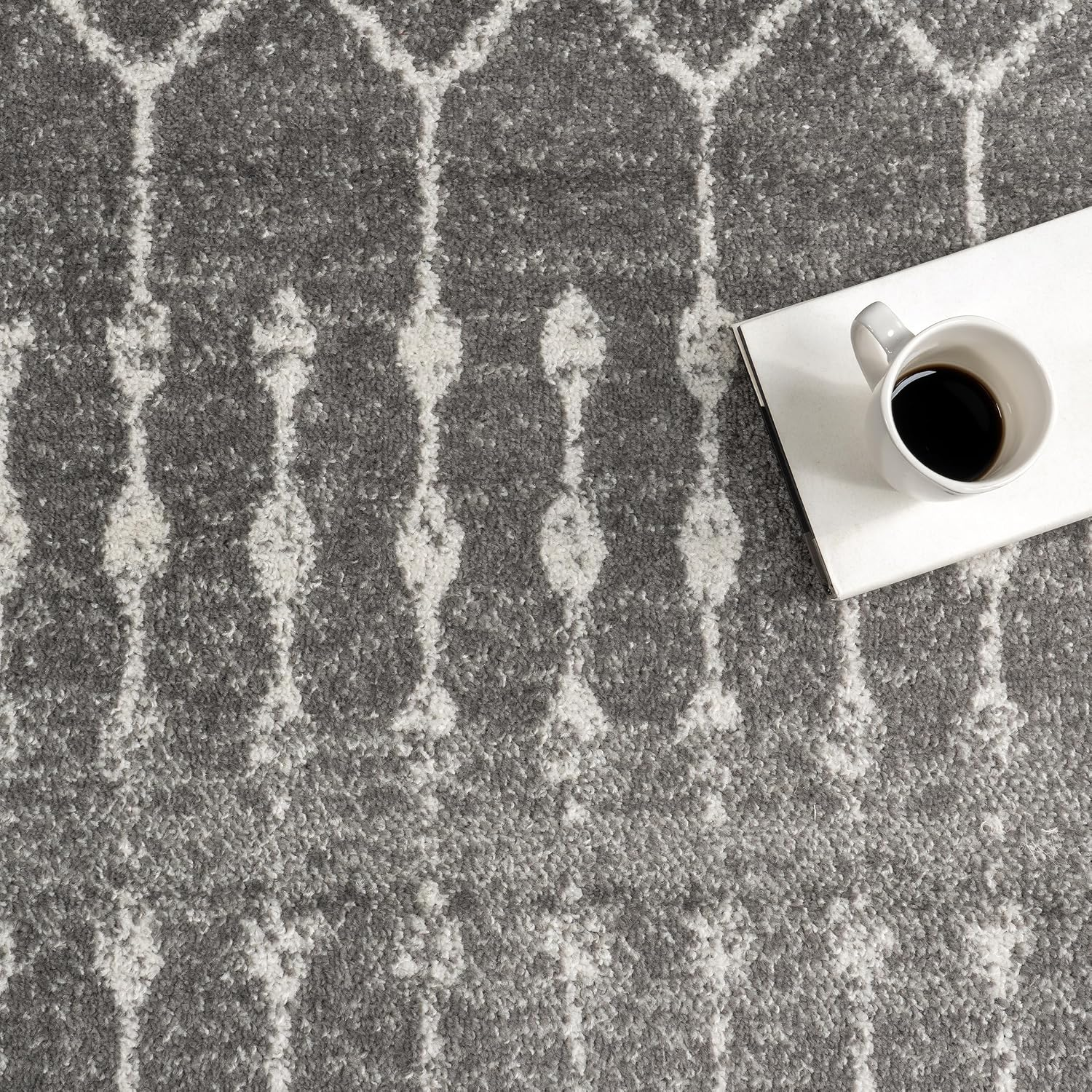 2X12 Moroccan Blythe Area Rug, Dark Grey, Faded Bohemian Design, Stain Resistant, for Bedroom, Dining Room, Living Room, Hallway, Office, Kitchen, Entryway - Image 6