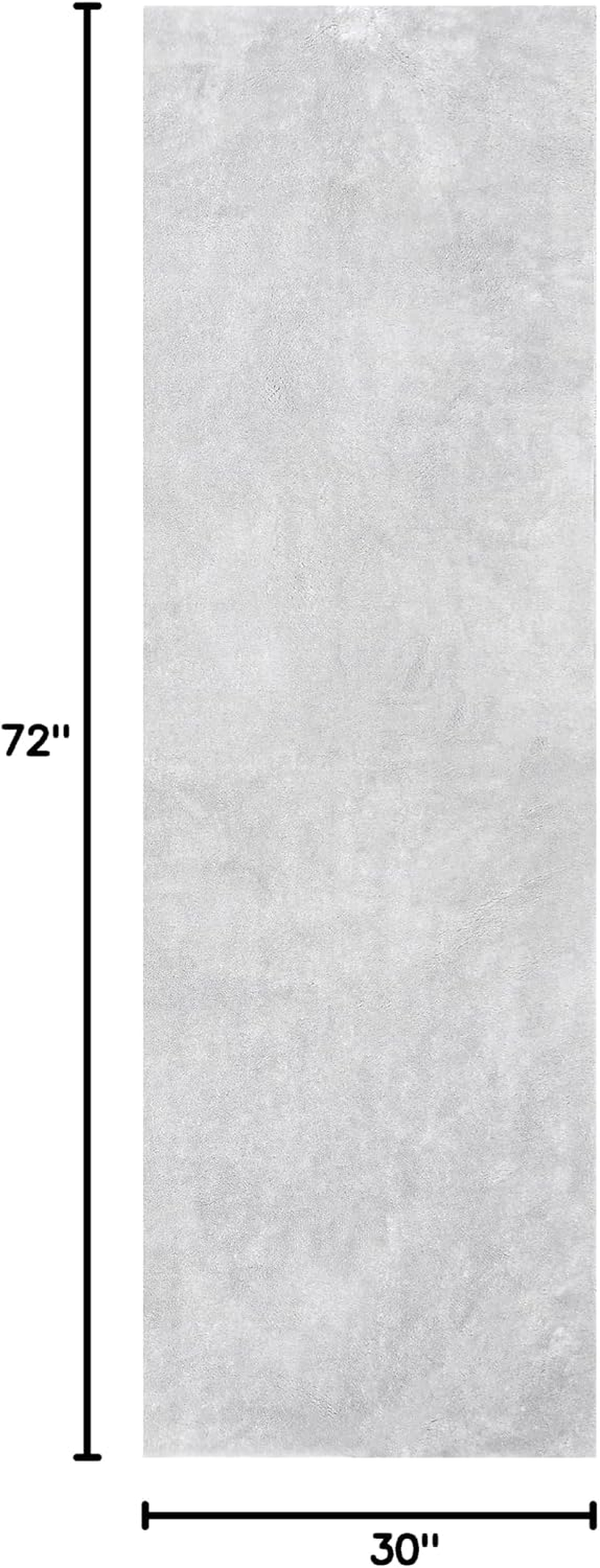 2' X 6' Cozy Plush Area Rug, Machine Washable, Non-Slip, Soft Fluffy Shag Carpet for Living Room Bedroom Kids Room Nursery Home Decor, Loni Light Grey - Image 2