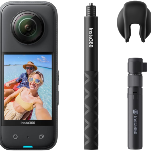 Insta360 X3 Bullet Time Bundle - Waterproof 360 Action Camera with 1/2" 48MP Sensors, 5.7K 360 Active HDR Video, 72MP 360 Photo, 4K Single-Lens, 60Fps Me Mode, Stabilization, 2.29" Touchscreen