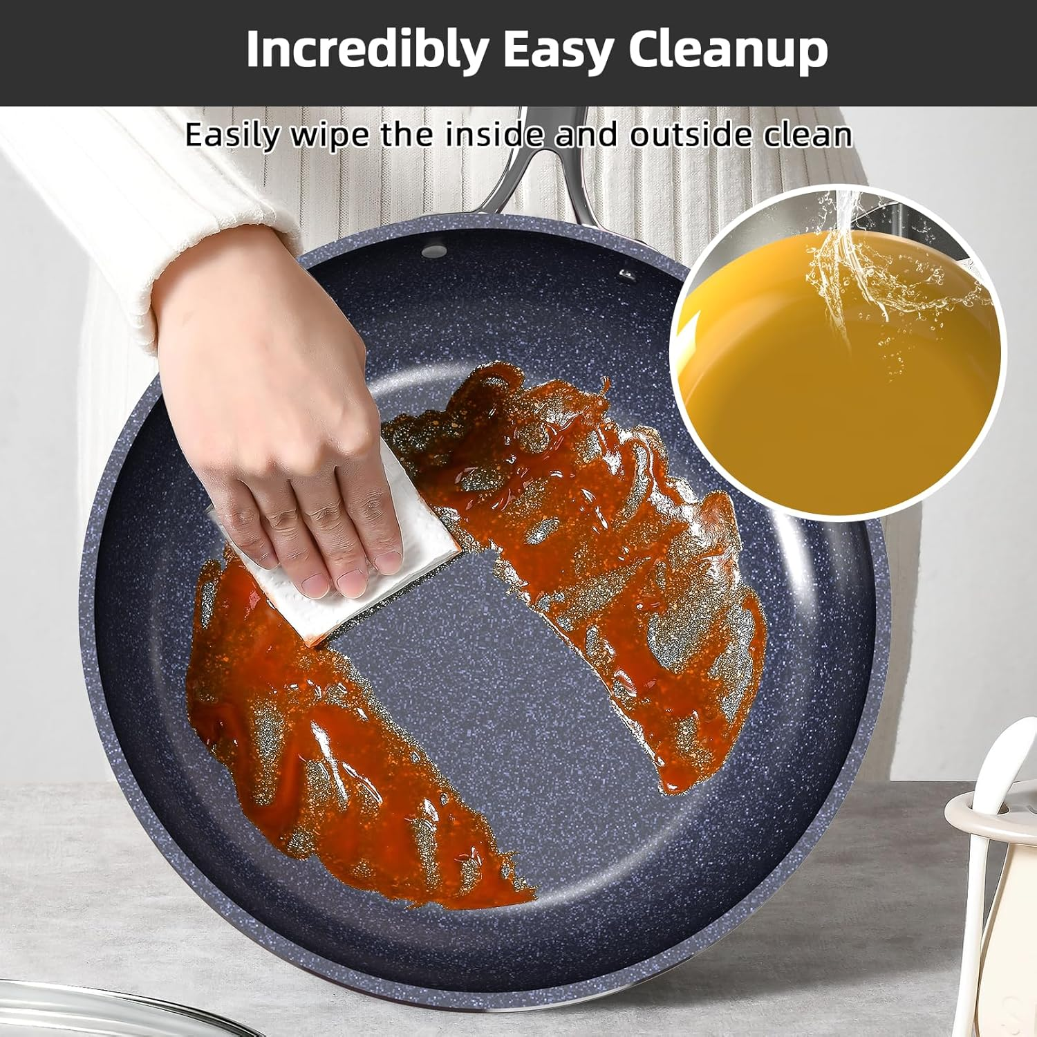 Lux 13Pc Forged Lightweight Cookware Set PFAS Free, Healthy G10 Duralon Ceramic Coating, Ultra Non-Stick, Stay-Cool Handles, Works on All Cooktops & Induction Ready - Image 6