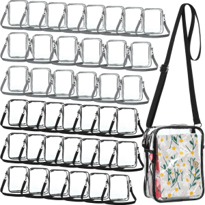 Clear Crossbody Bag Stadium Approved Messenger PVC Shoulder Purse for Women Work Business Travel Concerts Sports Events