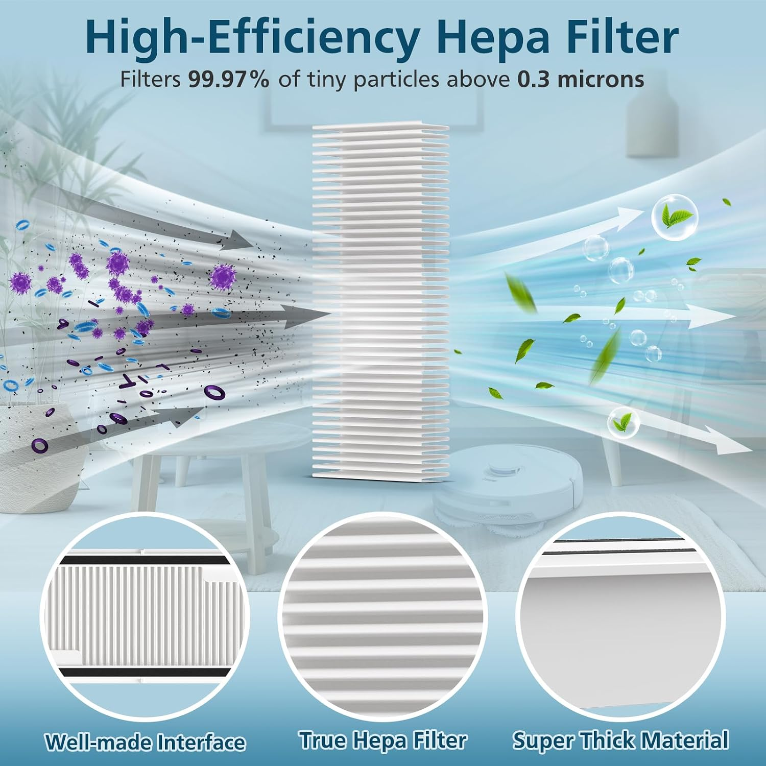 Accessories Replacement for Narwal Freo X Ultra Robot Vacuum, 16 Vacuum Accessories Set, 1 Main Brush, 2 Hepa Filter, 2 Dust Bags, 4 Mop Pads, 6 Side Brushes, 1 Cleaning Brush - Image 3