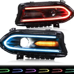 VLAND Headlights Assembly for Dodge Charger 2015-2023 (Fit for Factory Halogen Model Only)