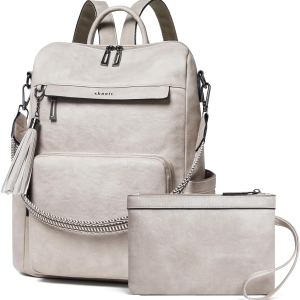 Vegan Leather Laptop Backpack for Women 15.6 Inch Work Backpack Fashion Travel Backpack Purse for Travel College Work