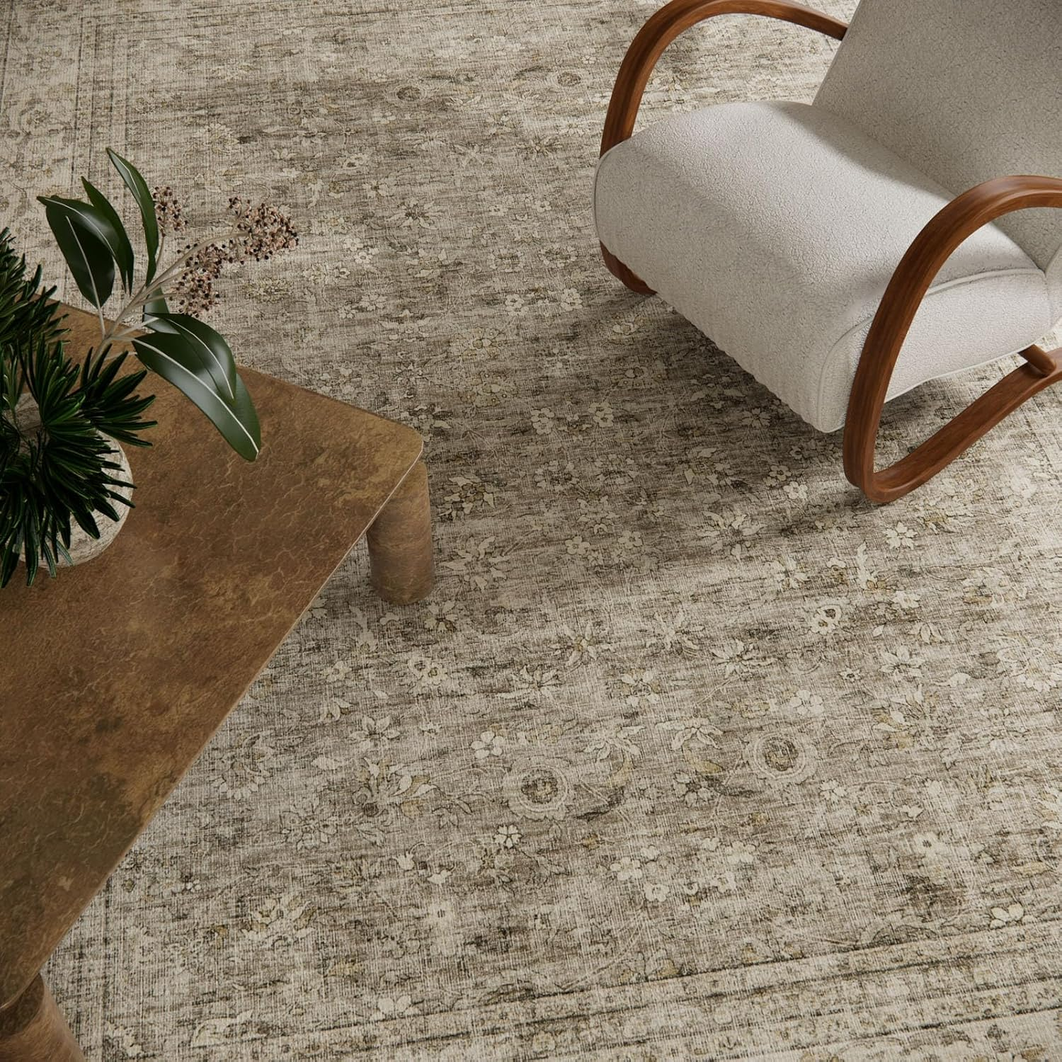 10X12 Large Rugs for Living Room: Area Rugs for Bedroom Vintage Stain Resistant Non Slip Low Pile Lightweight Boho Soft Carpet for Kitchen Dining Room Farmhouse Kids Room Nursery - Image 3