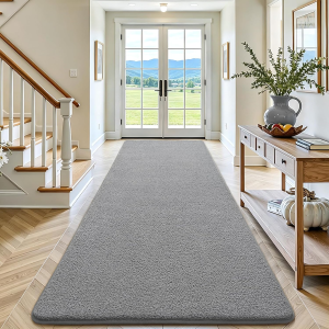 2X6 Runner Rug, Grey Bedroom Bedside Runner Rug Small Carpet Living Room Area Throw Rugs for Hallway Soft Indoor Memory Foam Rugs for Teen Kids Classroom Nursery Dorm Laundry Room Decor
