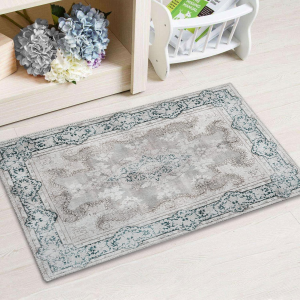 Maila Small Rug 2X3Ft, Washable Doormat, Bohemian Rug for Entryway, 24"X36", Grey