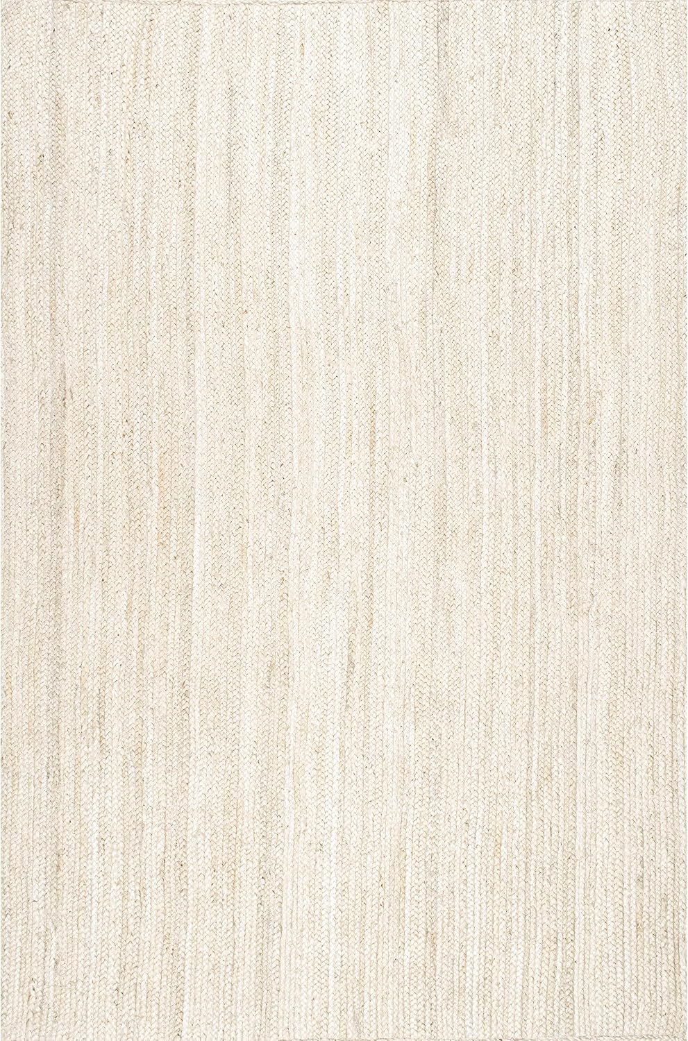 5X8 Rigo Jute Hand Woven Area Rug, off White, Solid Farmhouse Design, Natural Fiber, for Bedroom, Living Room, Dining Room, Hallway, Office, Kitchen, Entryway - Image 3