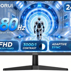 24 Inch Gaming Monitor, 180Hz FHD 1080P VA Display with 3000:1 Contrast, Eye Care, HDMI & VGA, VESA 100X100Mm Mountable for Dorm Room, Dual-Screen Setup, PC and Console Gaming