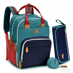 Diaper Bag Backpack with Portable Changing Pad, Pacifier Case and Stroller Straps, Large Unisex Baby Bags for Boys Girls, Multipurpose Travel Back Pack Moms Dads, Colorblock Trio