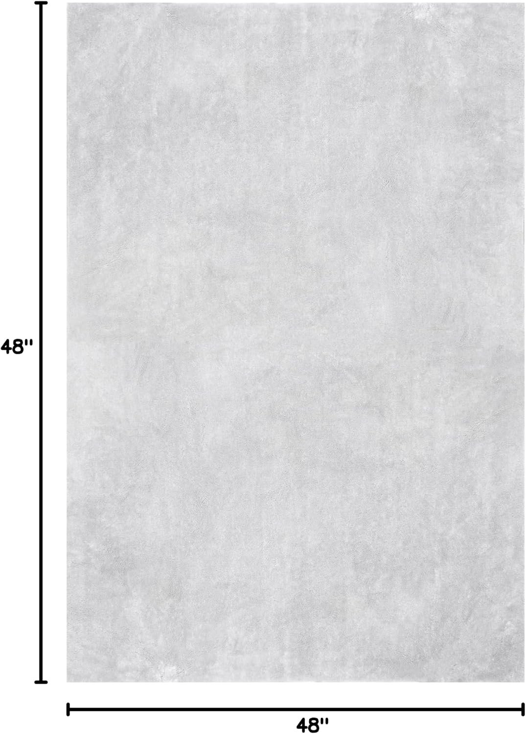 4' Square Cozy Plush Area Rug, Machine Washable, Non-Slip, Soft Fluffy Shag Carpet for Living Room Bedroom Kids Room Nursery Home Decor, Loni Light Grey - Image 2