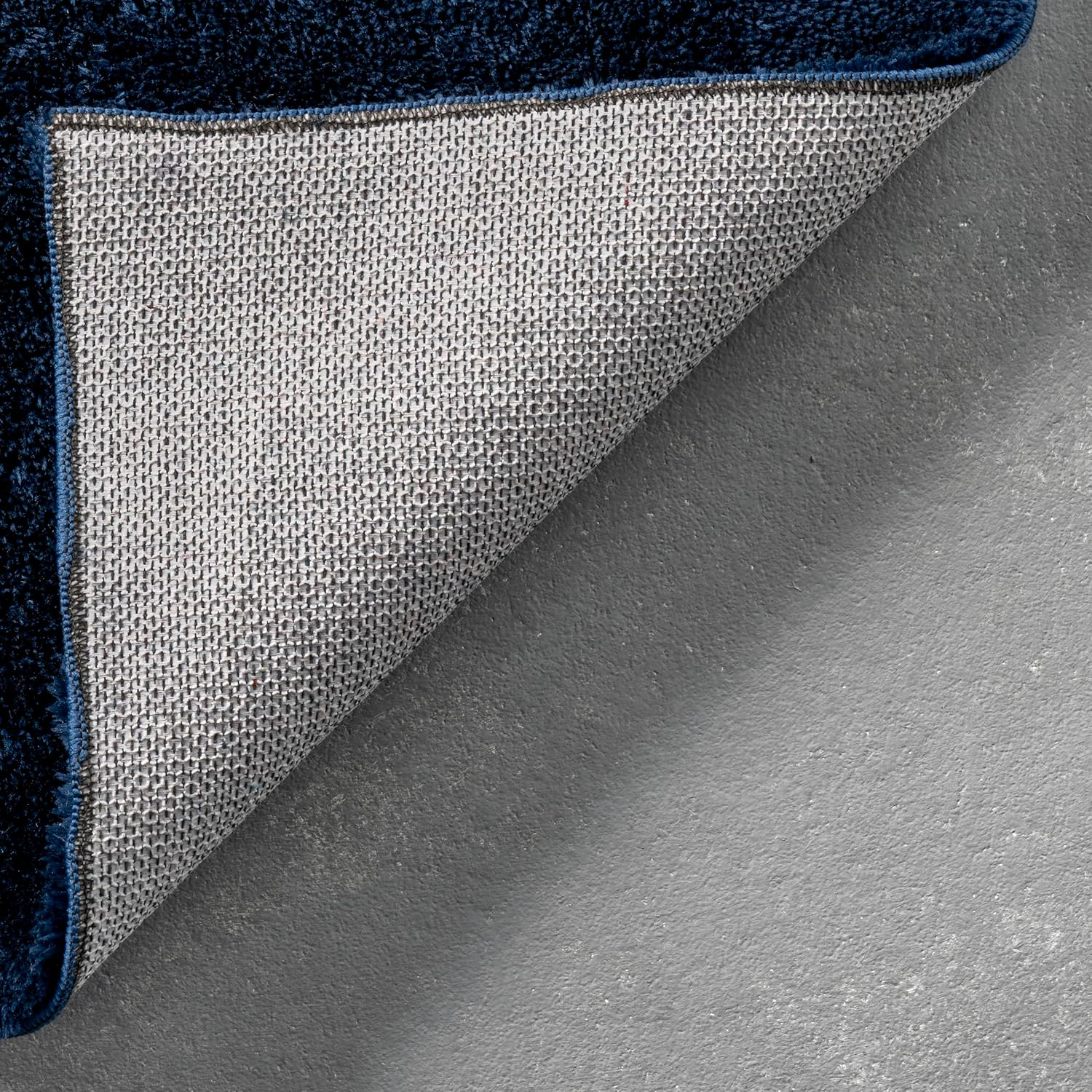 4' Square Cozy Plush Area Rug, Machine Washable, Non-Slip, Soft Fluffy Shag Carpet for Living Room Bedroom Kids Room Nursery Home Decor, Loni Navy - Image 4