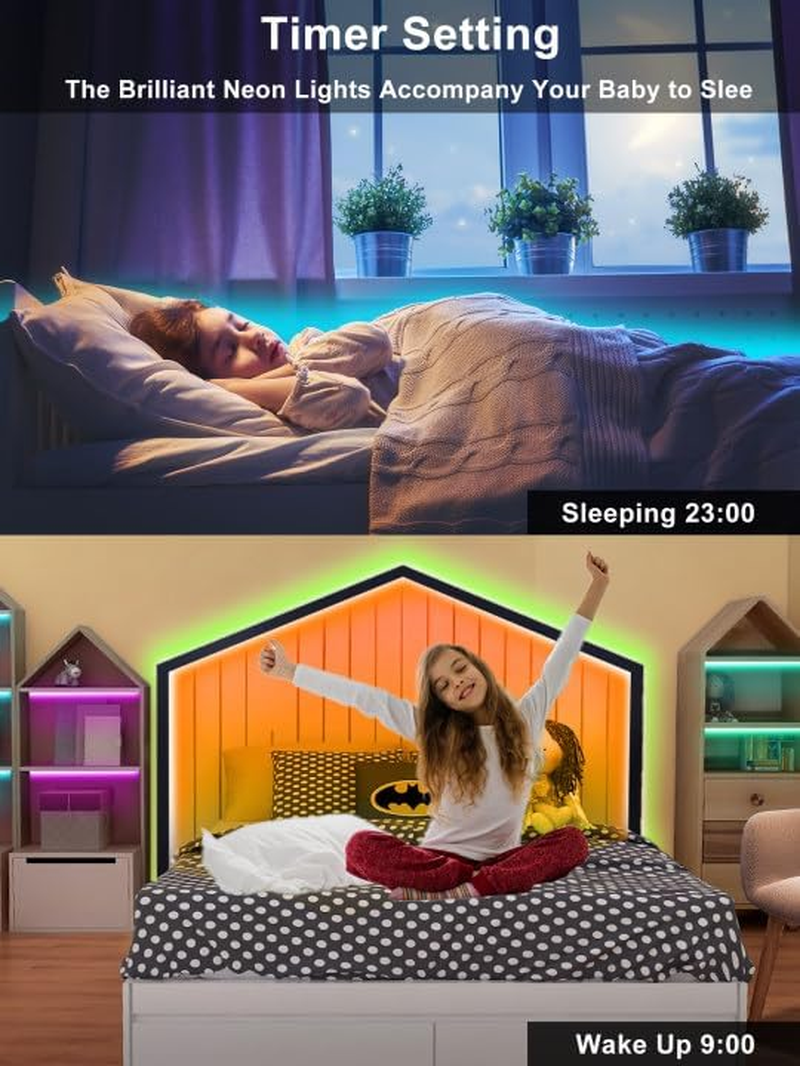 32.8FT Led Neon Rope Lights Music Sync, RGB Led Strip Lights Outdoor, Neon Led Light Strip with Remote & App Control, DIY Flexible Led Lights for Bedroom, Gaming, Party, Room Decor Aesthetic - Image 5