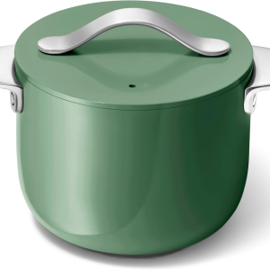 Caraway Petite Cooker - 2 Qt Ceramic Coated Pot - Free from Forever Chemicals - Perfect for Rice, Grains, or Sauces - Sage