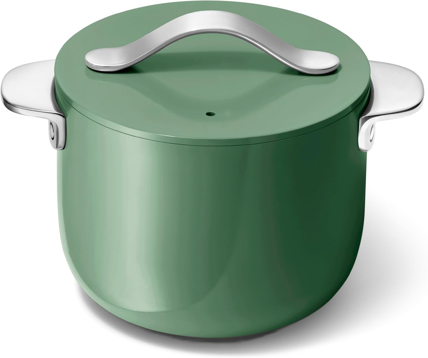 Caraway Petite Cooker - 2 Qt Ceramic Coated Pot - Free from Forever Chemicals - Perfect for Rice, Grains, or Sauces - Sage