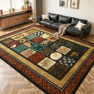 4X6 Area Rugs for Living Room, Modern Large Geometric Rug for Bedroom, Washable Patchwork Rug Indoor Non Slip Throw Carpets for Dining Room Office Farmhouse Home Decor, Colorful