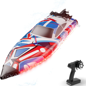 Brushless RC Boats for Adults, 35+MPH Fast Remote Control Boat for Lakes, Full Proportional Boats High Speed RC Boat for Adults (Red)