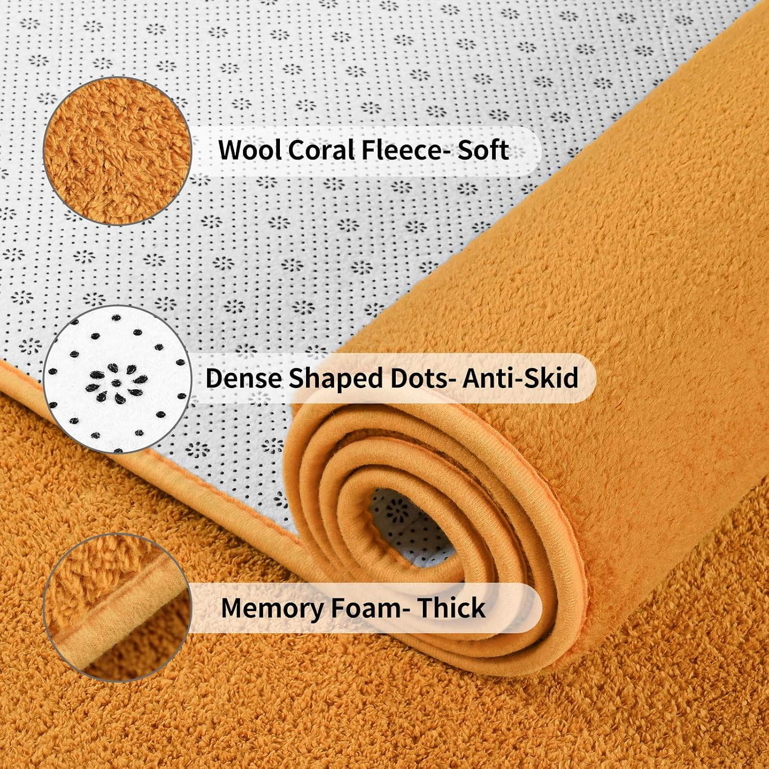 Area Rugs for Bedroom Living Room, 4X6 Orange Super Soft Comfy Thickened Memory-Foam Indoor Carpets, Modern Aesthetic Minimalist Carpet for Boys Girls Adults Apartment Nursery Home Décor - Image 5