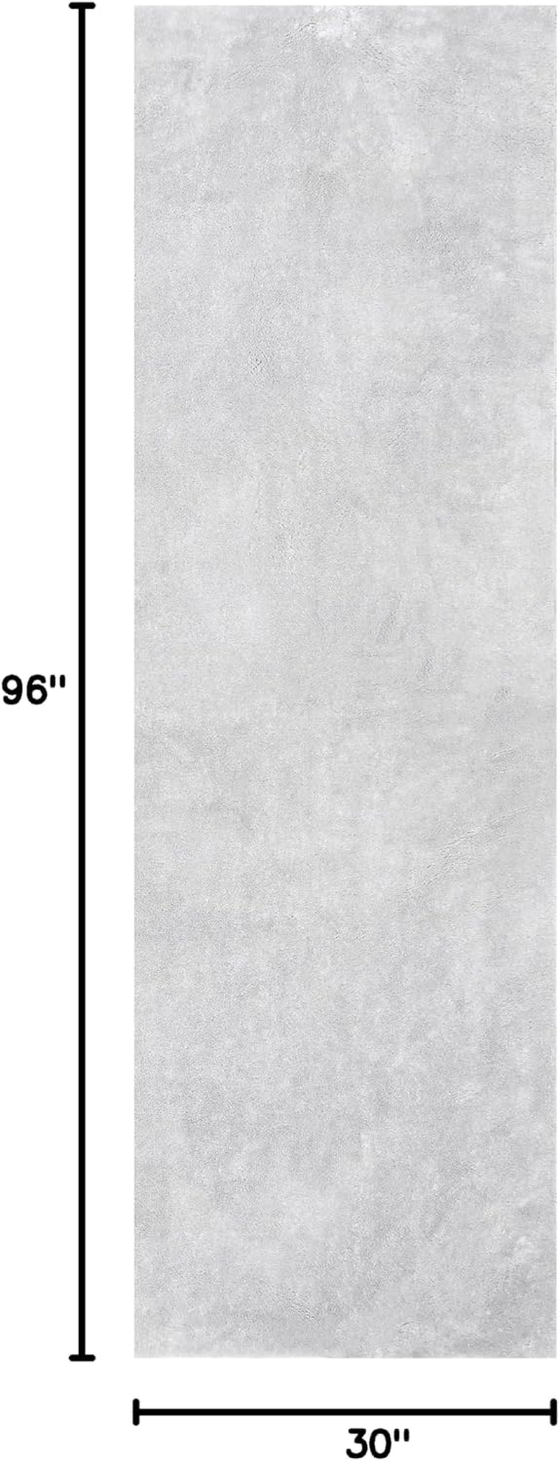 2' X 8' Cozy Plush Area Rug, Machine Washable, Non-Slip, Soft Fluffy Shag Carpet for Living Room Bedroom Kids Room Nursery Home Decor, Loni Light Grey - Image 2