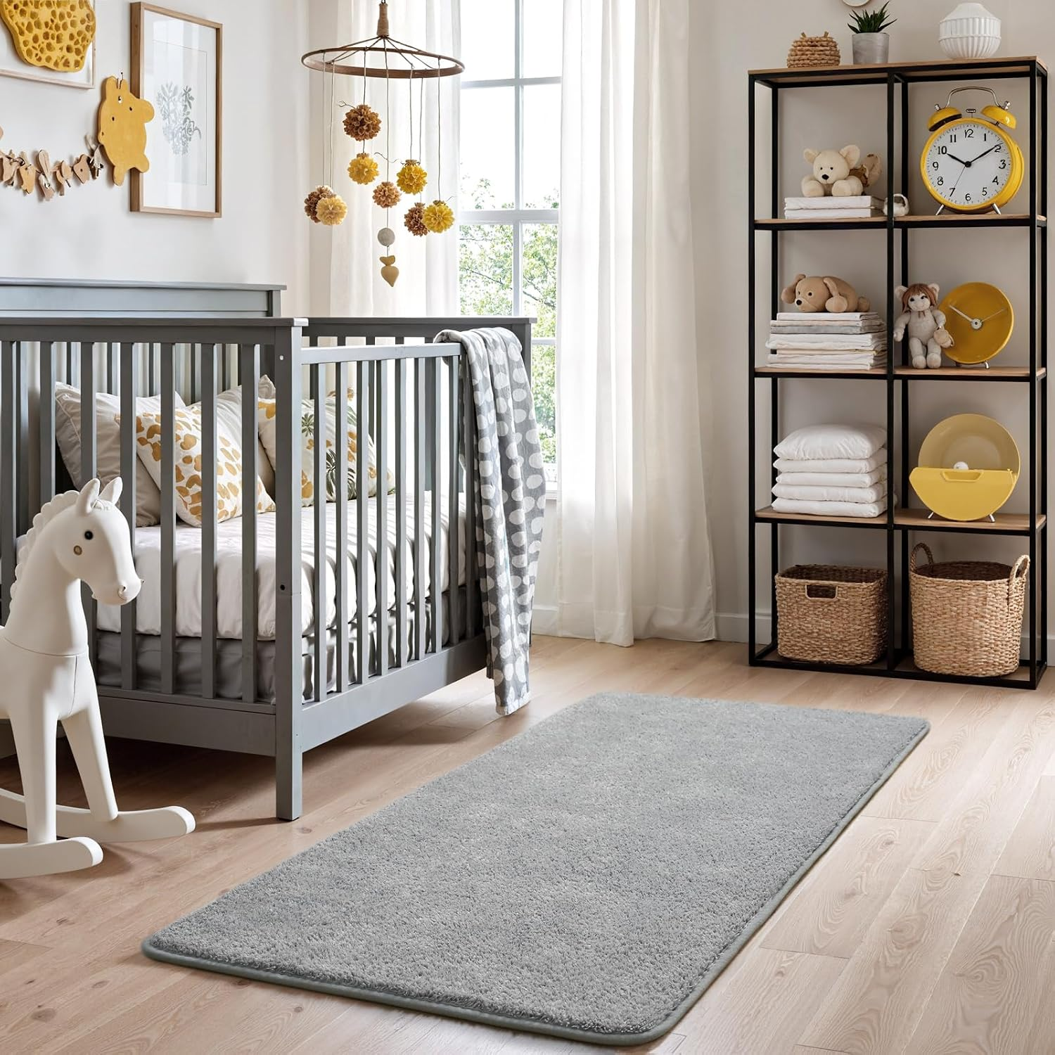 2X3 Grey Area Rugs for Bedroom Living Room, Soft Modern Indoor Throw Rugs Low Pile Fluffy Small Rug Door Mat Washable Non Slip Entryway Rug Carpet for Nursery Home Kids Room Decor - Image 5