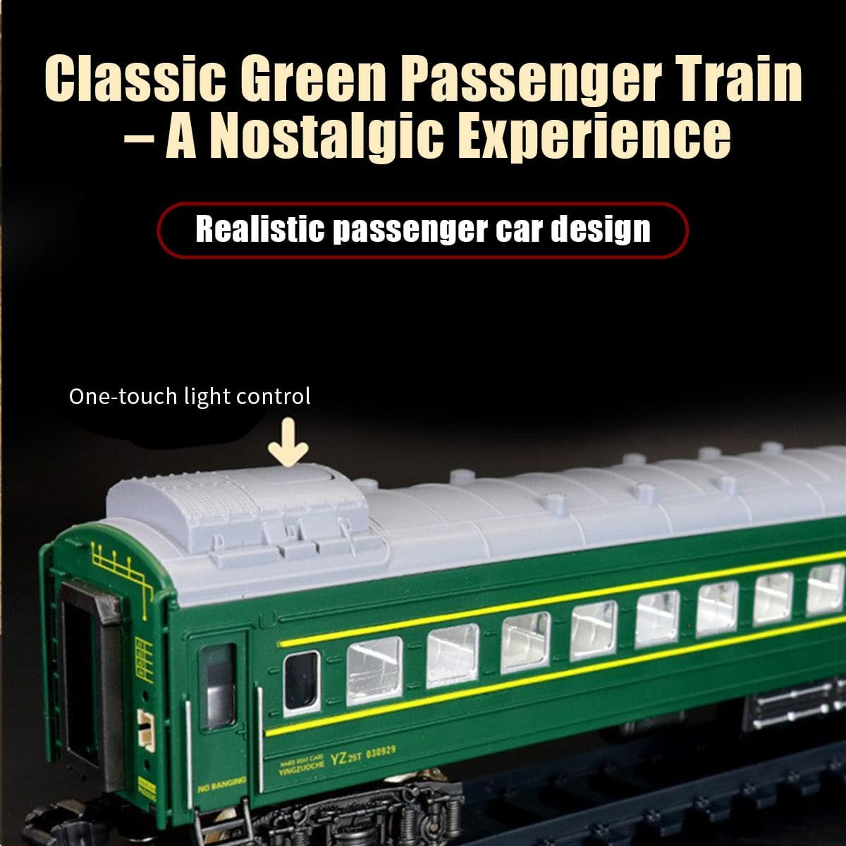 Christmas Electric Remote Control Train Set with Smoke, Lights, Sound, Locomotive Train Model with Track, Remote Carriage, USB Rechargeable, Gifts for Train Lovers - Image 8