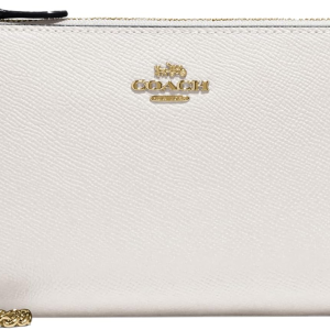 Coach Women'S Crossgrain Leather Wristlet W Chain