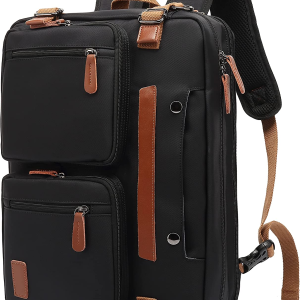3 in 1 Laptop Bag for Men, 17.3 Inch Work Bags for Men, Laptop Backpack, Briefcases, Messenger Bag, Computer Bags for Laptops for Men Women, Black